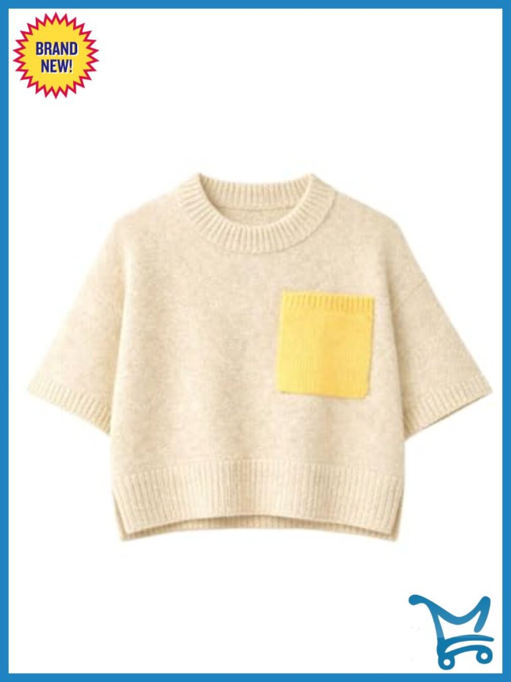 Short Sleeve Cropped Sweater Lightweight Pullover Knit Top
